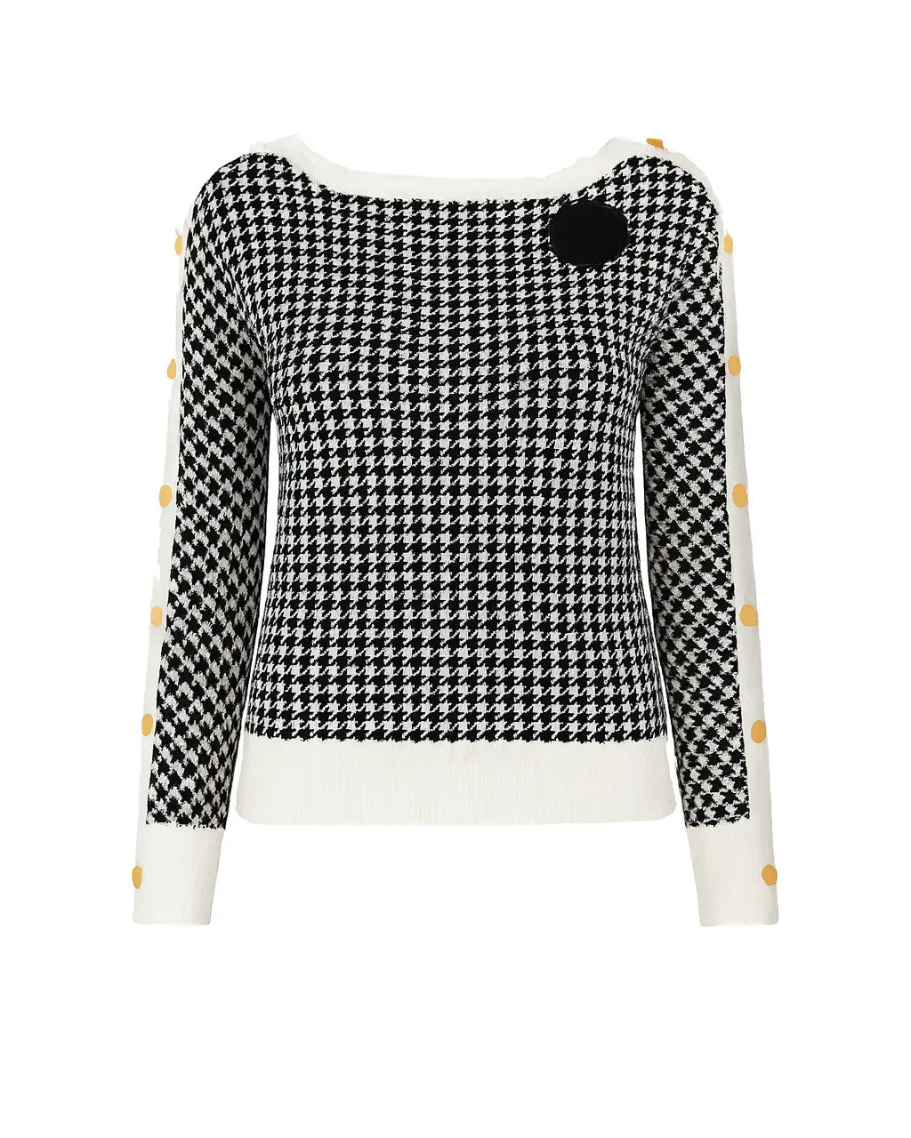 Maglia pied de poule con profili a contrasto DORABELLA