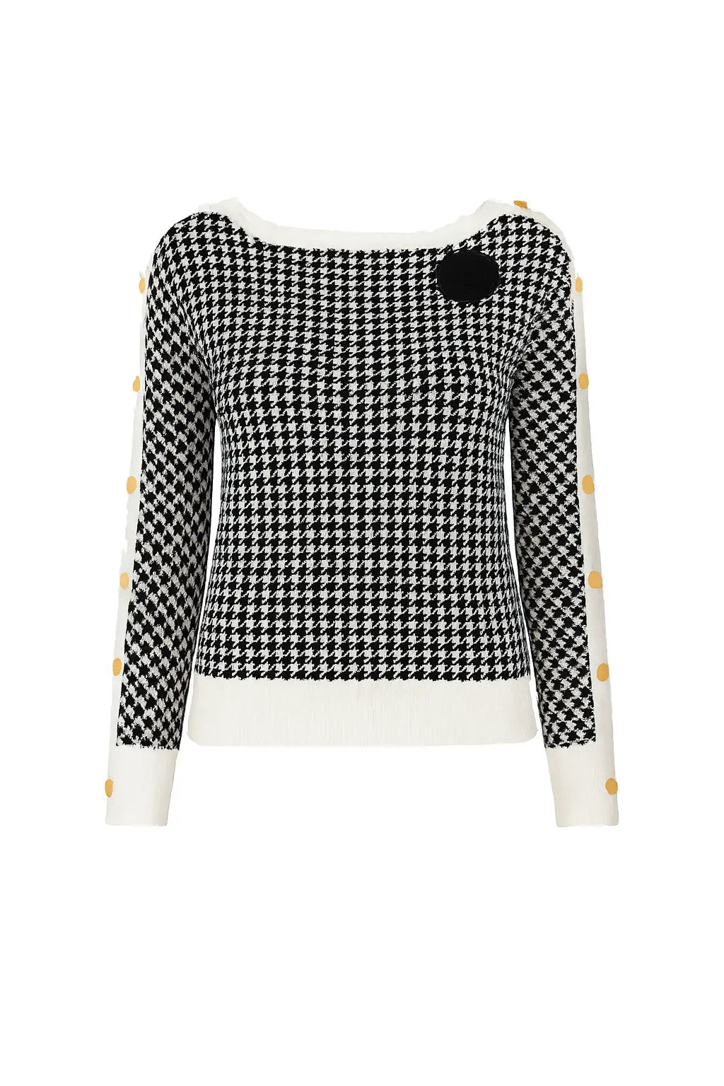 Maglia pied de poule con profili a contrasto DORABELLA