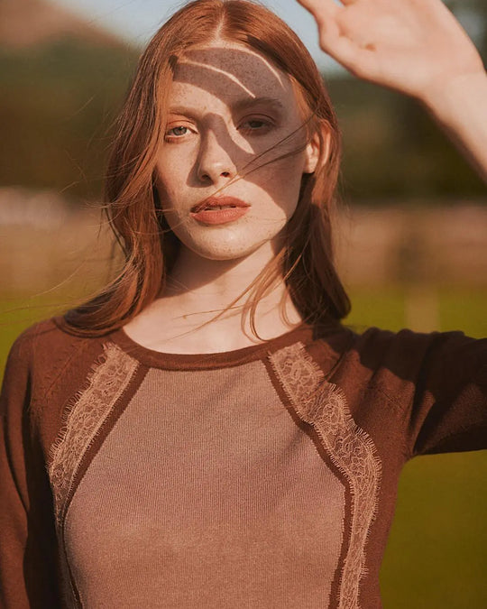 Maglia pizzo CACAO DORABELLA XL