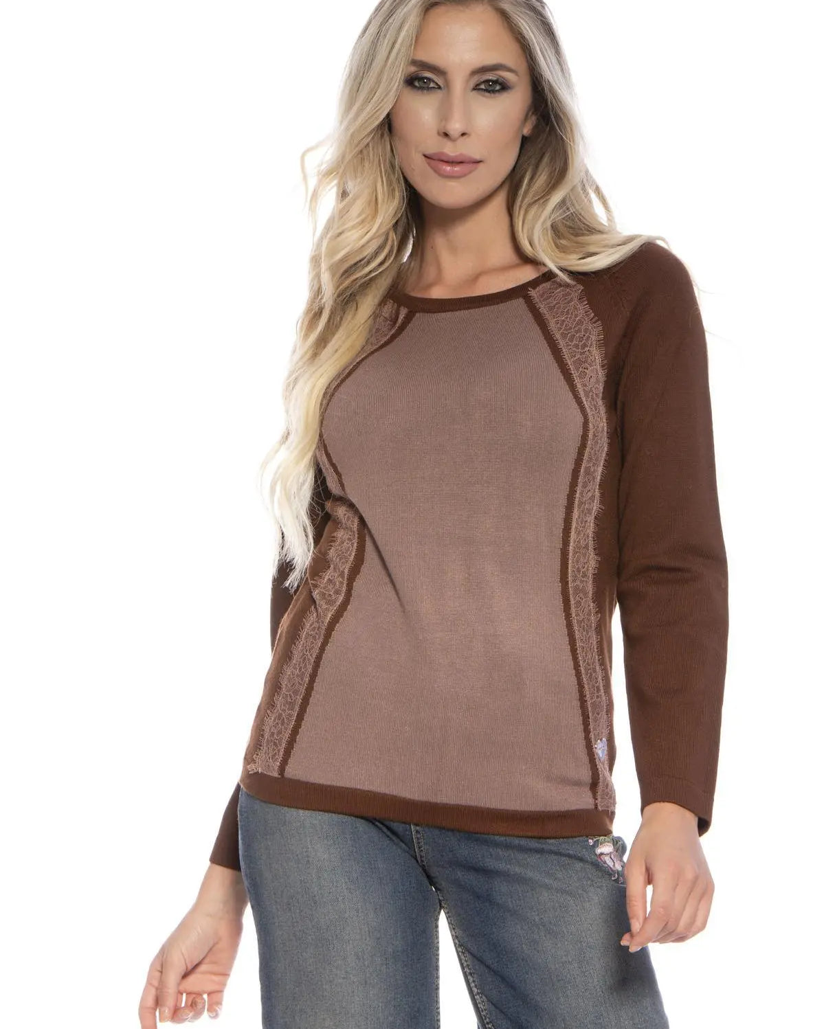Maglia pizzo CACAO DORABELLA