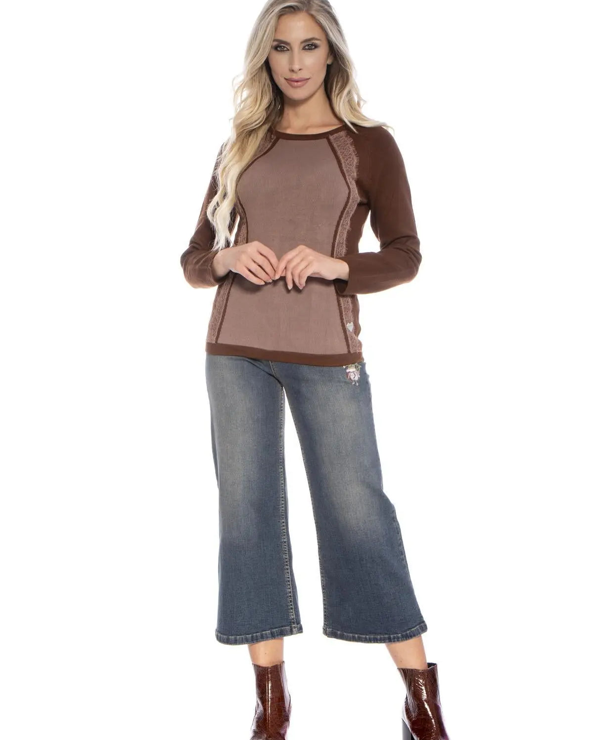 Maglia pizzo CACAO DORABELLA