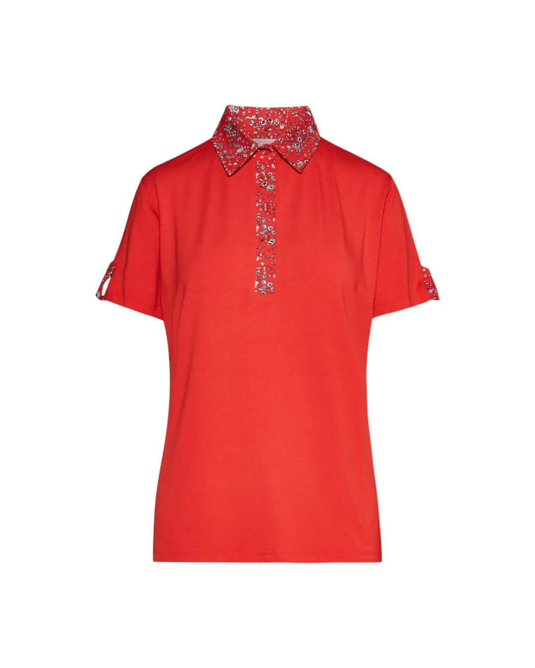 Maglia polo con colletto floreale CORALLO DORABELLA PIU' XL
