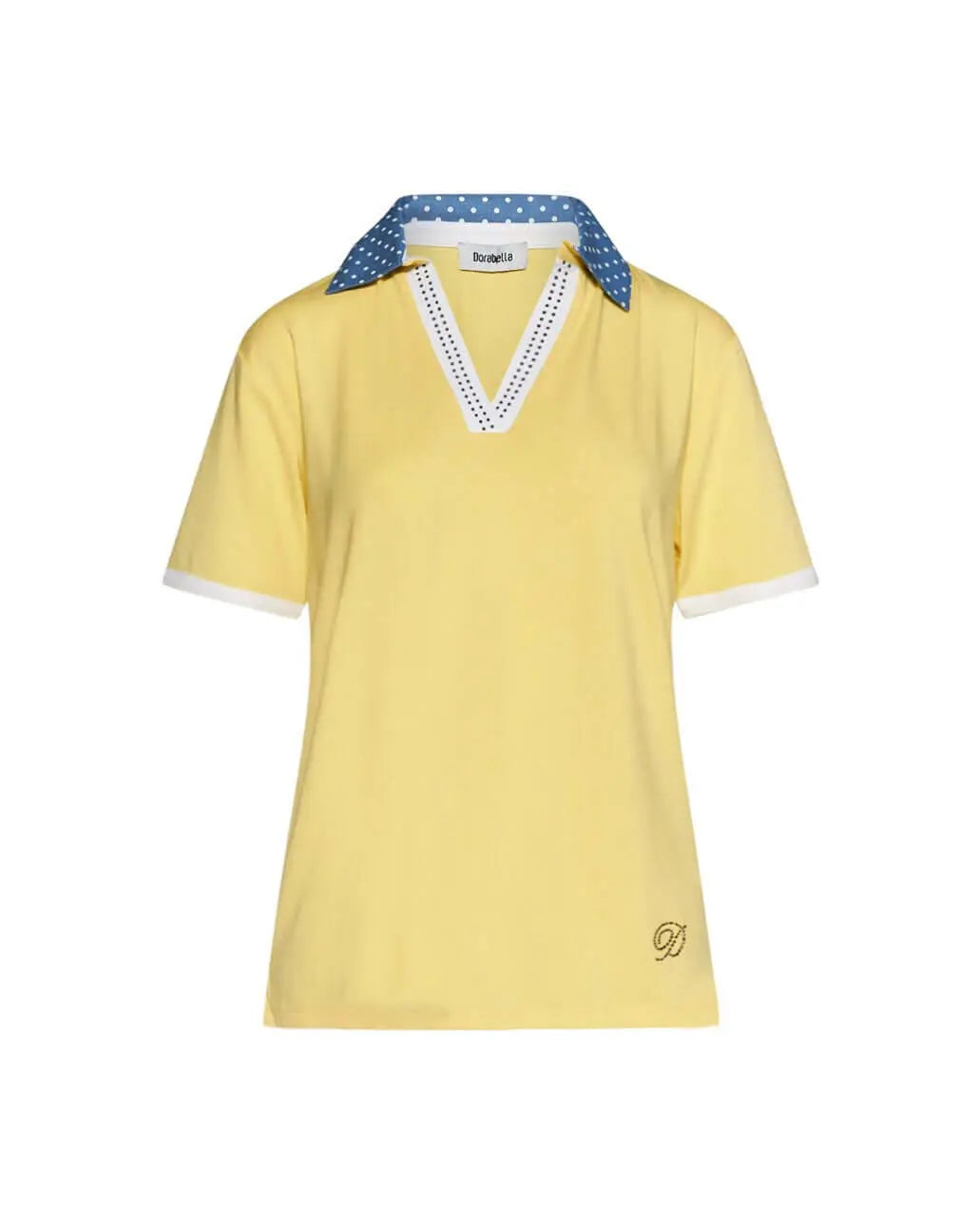 Maglia polo con colletto pois YELLOW DORABELLA PIU' XL