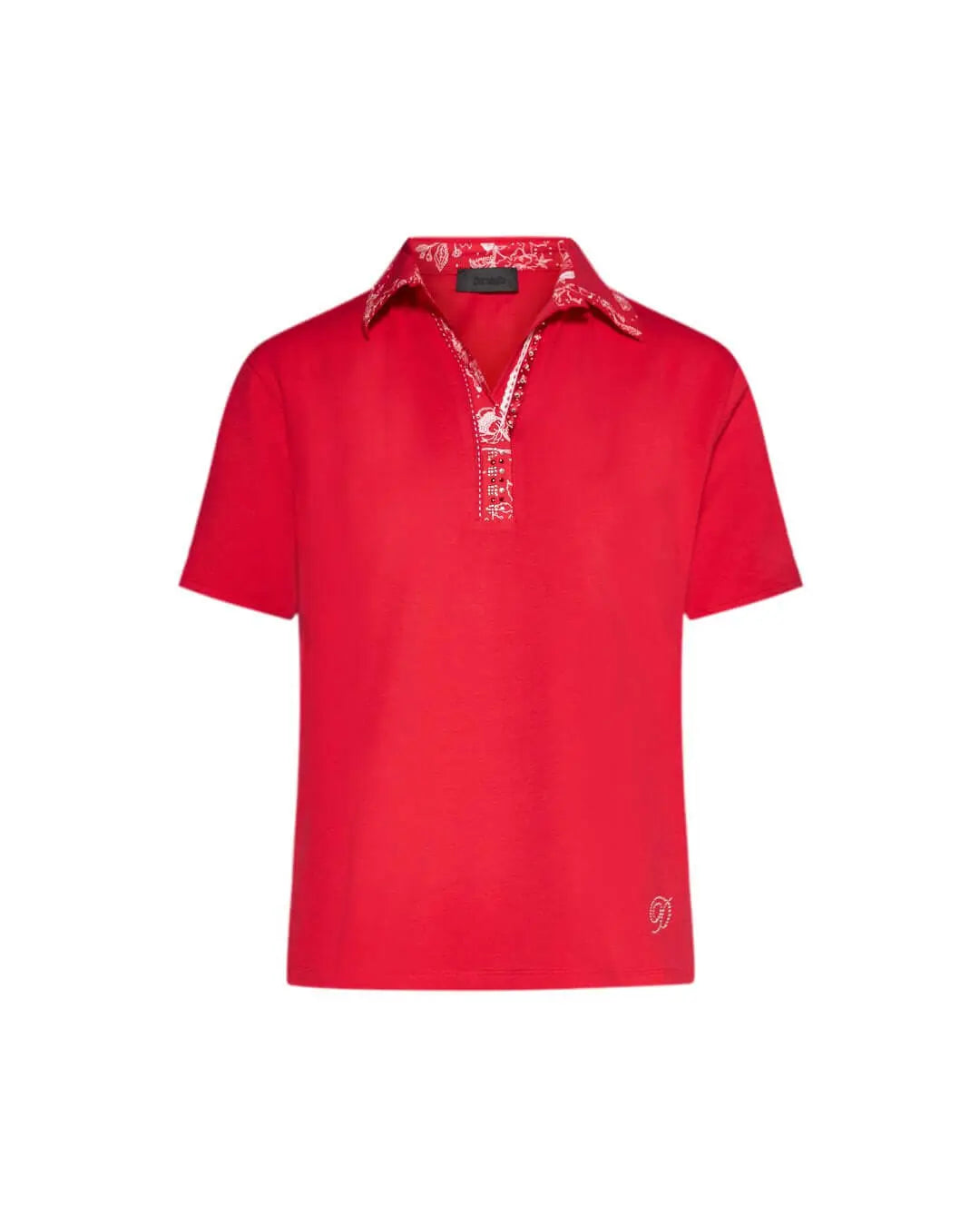 Maglia polo con dettaglio floreale RED DORABELLA XL
