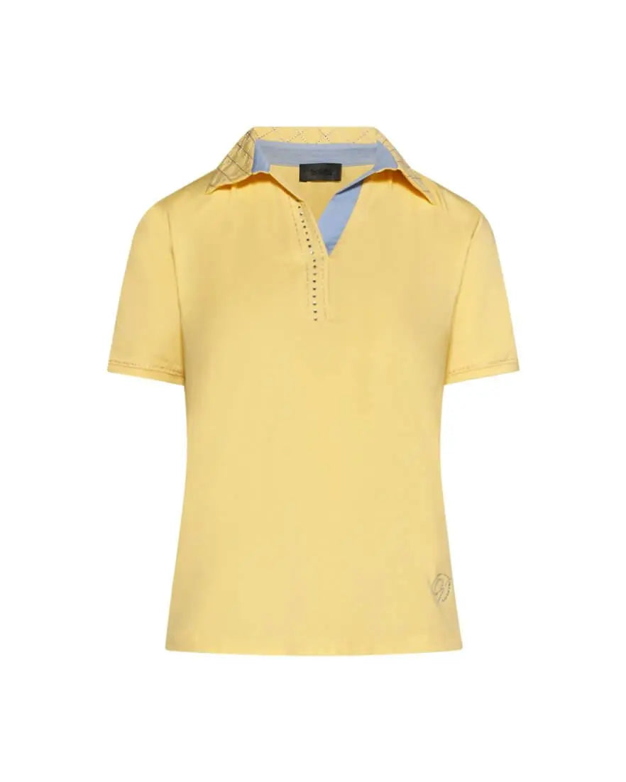 Maglia polo con strass GIALLO DORABELLA XL