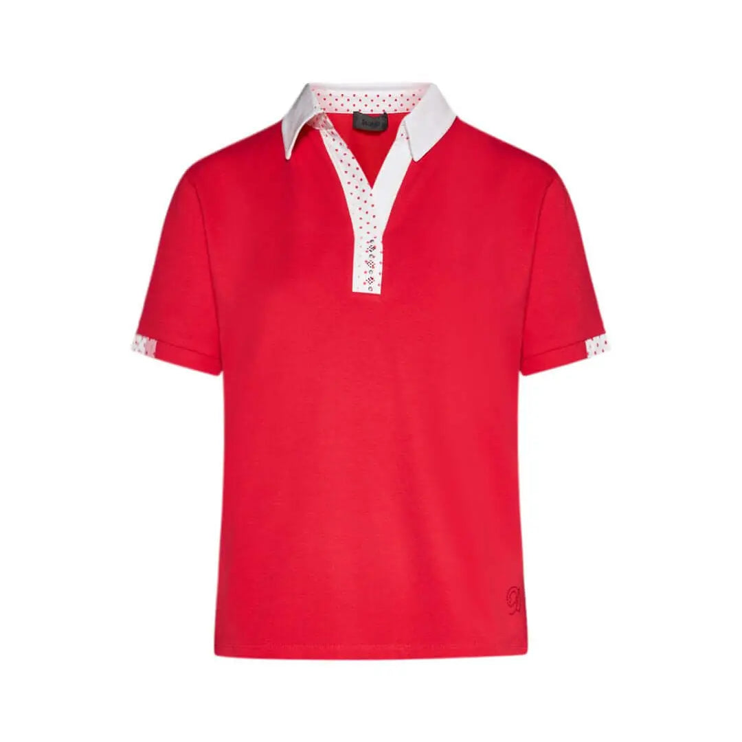 Maglia polo in cotone con dettagli pois RED DORABELLA XL
