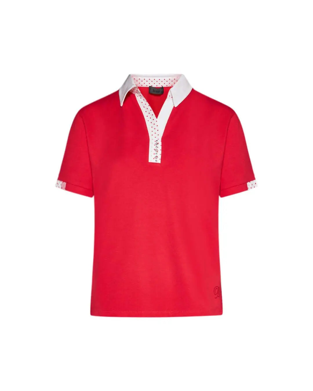 Maglia polo in cotone con dettagli pois RED DORABELLA XL