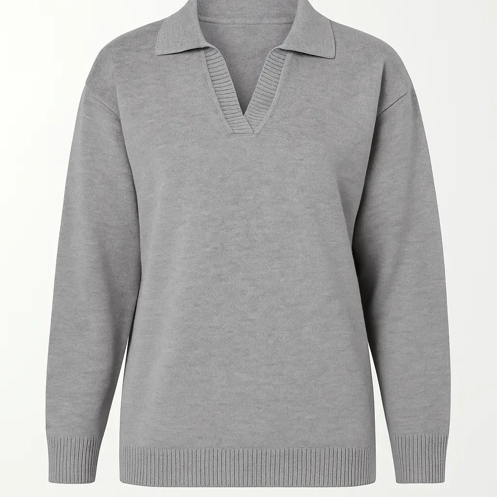 Maglia polo in tinta unita DORABELLA XL / Grigio