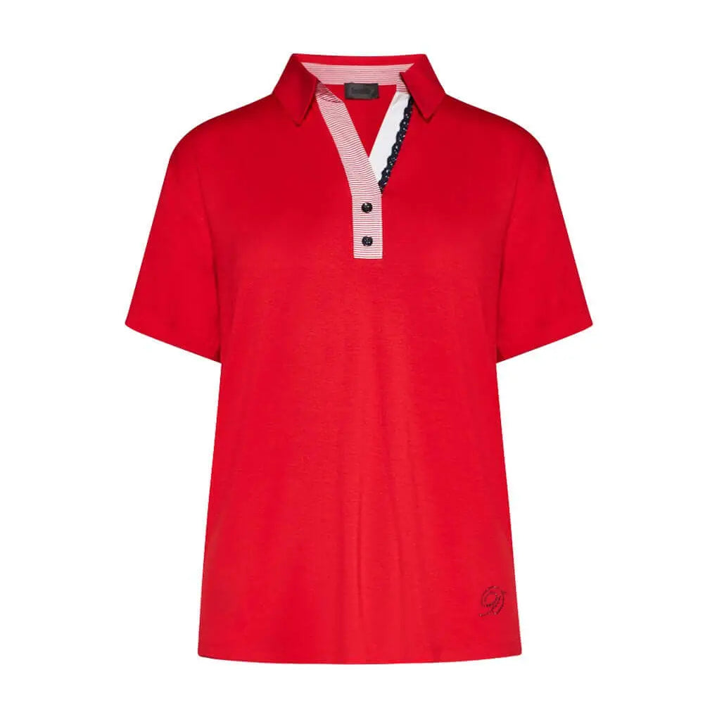 Maglia polo in viscosa ROSSO DORABELLA XL