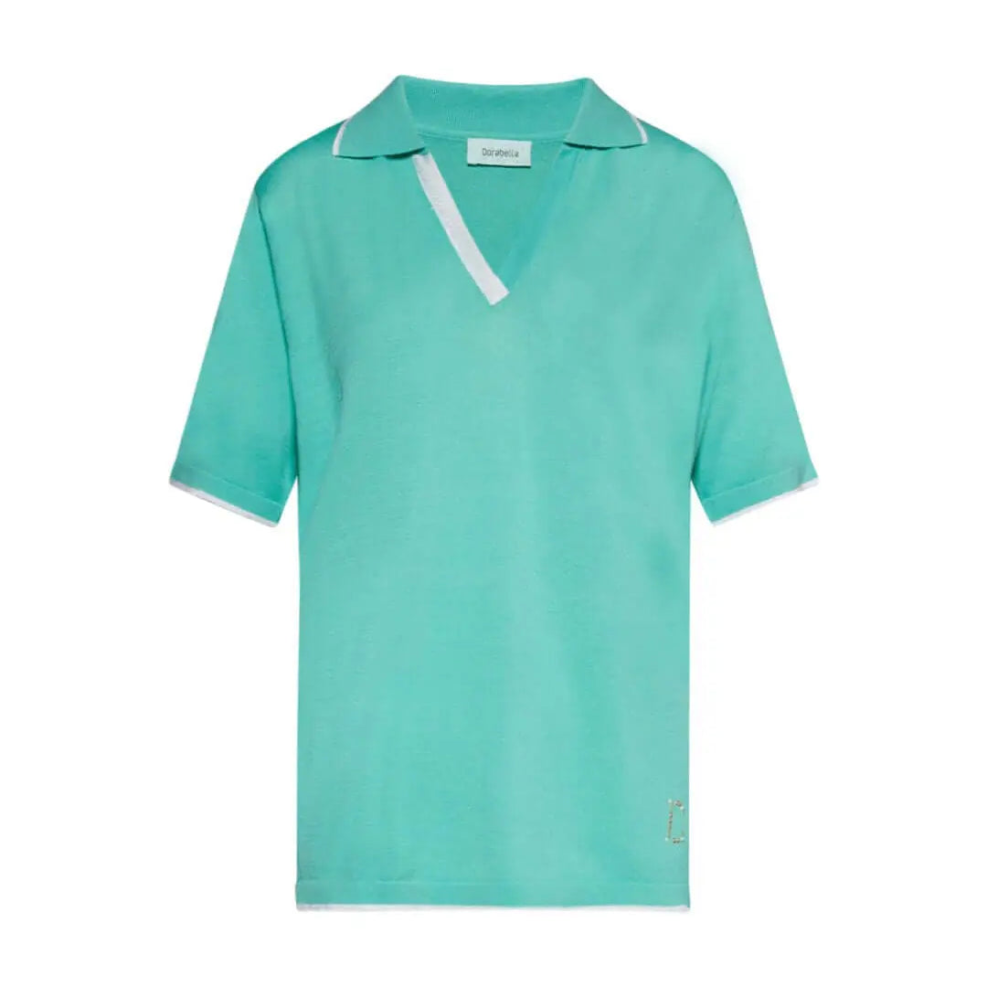 Maglia polo in viscosa VERDE DORABELLA XL