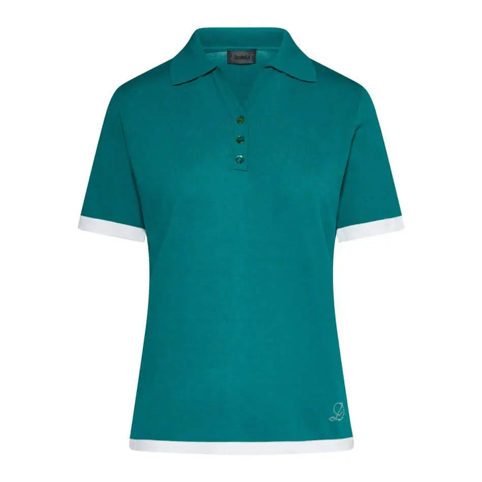 Maglia polo in viscosa con dettaglio righe SMERALDO DORABELLA XL