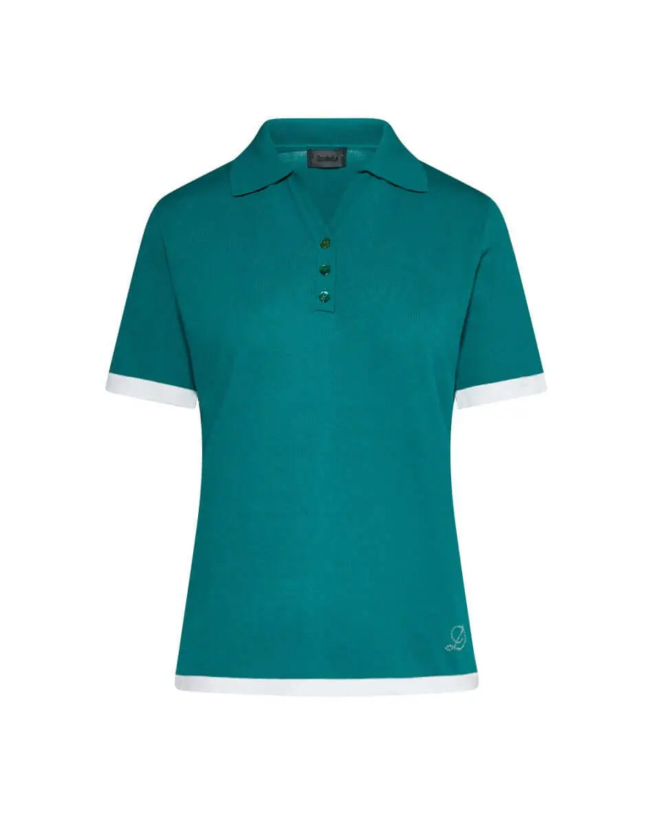 Maglia polo in viscosa con dettaglio righe SMERALDO DORABELLA XL