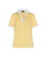 Maglia polo in viscosa con dettaglio strass GIALLO DORABELLA XL