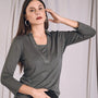 Maglia polo viscosa elasticizzata con lurex PIOMBO DORABELLA XXL