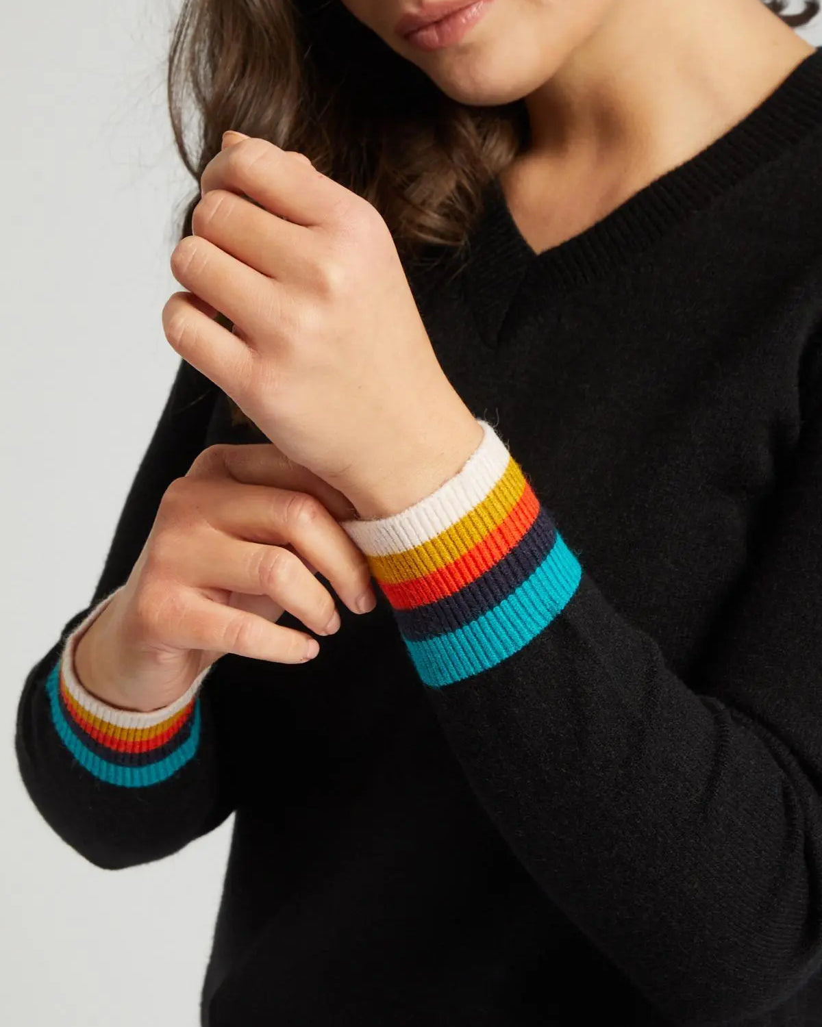 Maglia scollo a V NERO DORABELLA CURVY