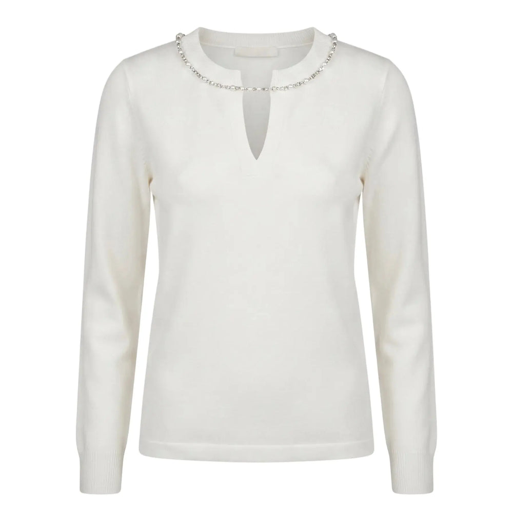 Maglia scollo a V con dettagli girocollo DORABELLA