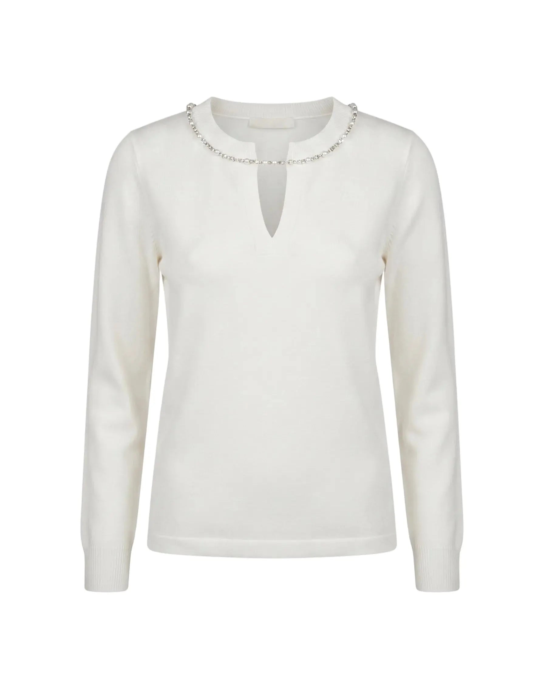 Maglia scollo a V con dettagli girocollo DORABELLA