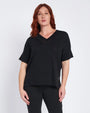 Maglia scollo a V con intarsio basket NERO DORABELLA PIU' XXXL-49