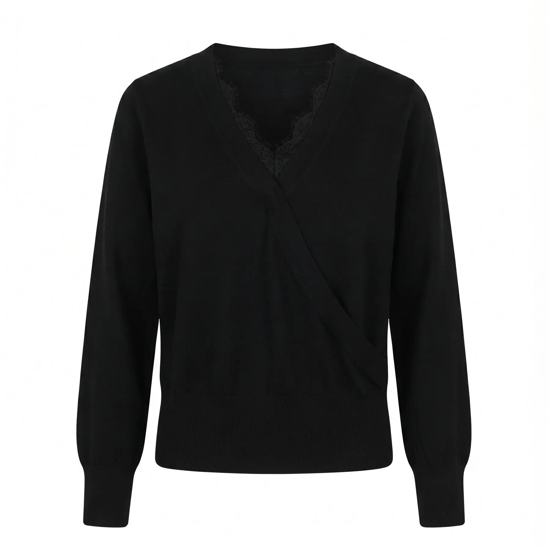 Maglia scollo a V con pizzo DORABELLA