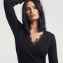 Maglia scollo a V con pizzo DORABELLA