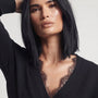 Maglia scollo a V con pizzo DORABELLA