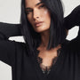 Maglia scollo a V con pizzo DORABELLA