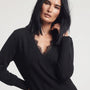 Maglia scollo a V con pizzo DORABELLA