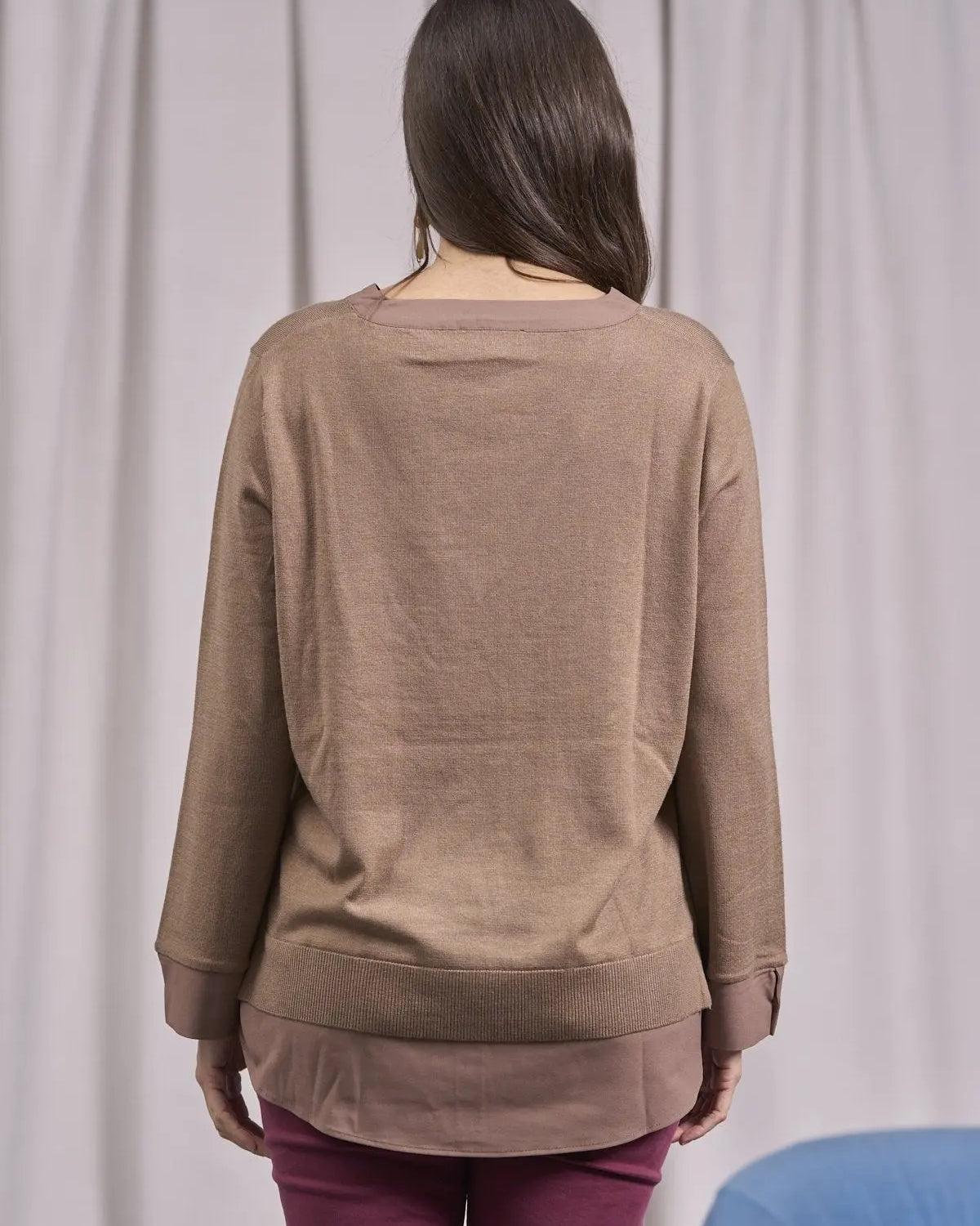 Maglia scollo a V con spacchi e inserti CAMMELLO IRONICA