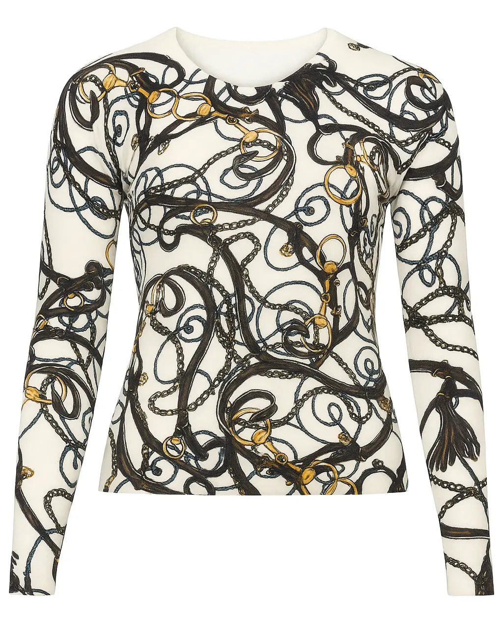 Maglia scollo a V fantasia DORABELLA XXL / off-white