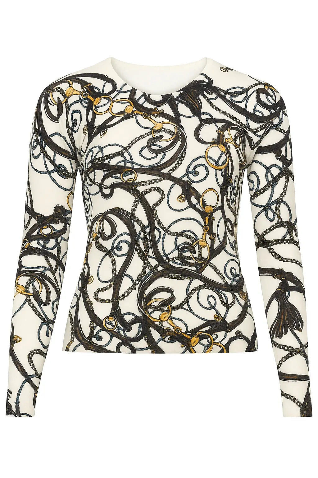 Maglia scollo a V fantasia DORABELLA XXL / off-white