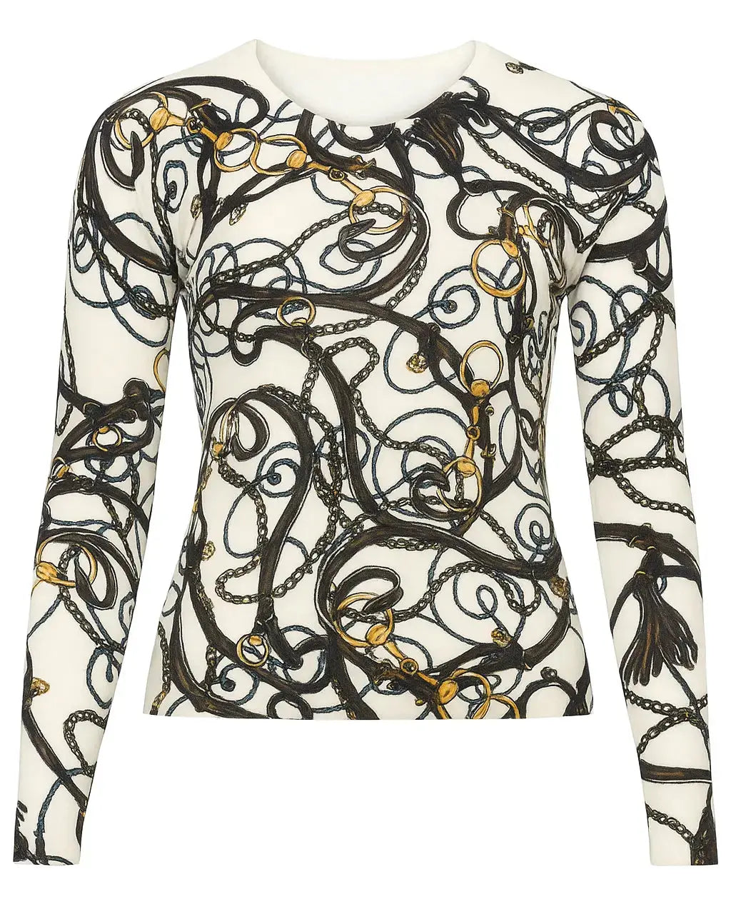 Maglia scollo a V fantasia DORABELLA XXL / off-white