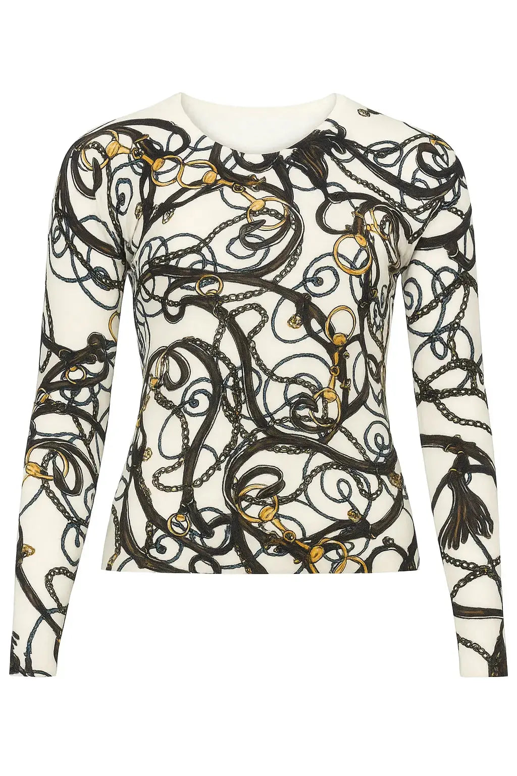 Maglia scollo a V fantasia DORABELLA XXL / off-white