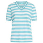 Maglia scollo a V in filato di misto viscosa a righe con profili lurex ACQUA DORABELLA