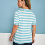 Maglia scollo a V in filato di misto viscosa a righe con profili lurex ACQUA DORABELLA