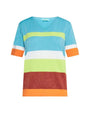 Maglia scollo a V in filato di misto viscosa a righe lurex MULTICOLOR DORABELLA