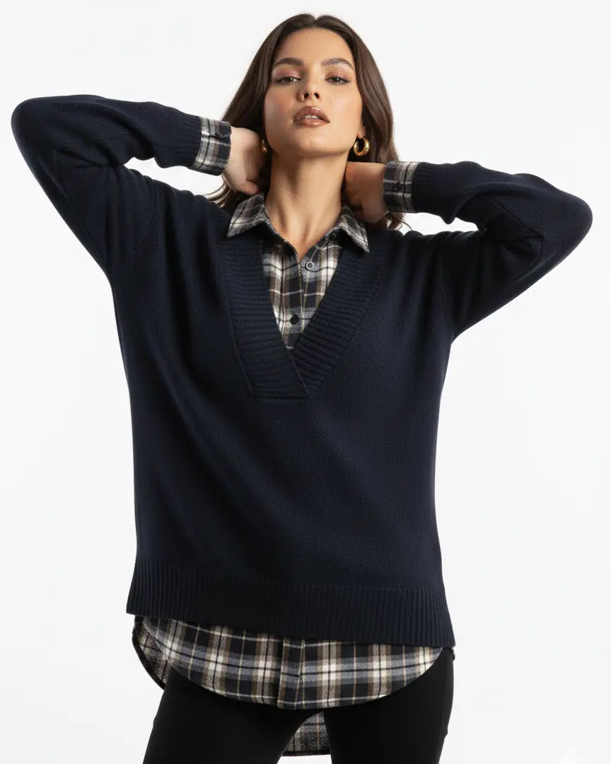 Maglia scollo a V profondo UNICA by Ironica