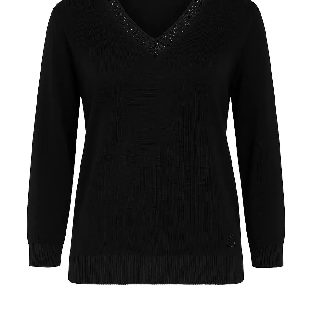 Maglia scollo a "V" con applicazioni DORABELLA PIU'