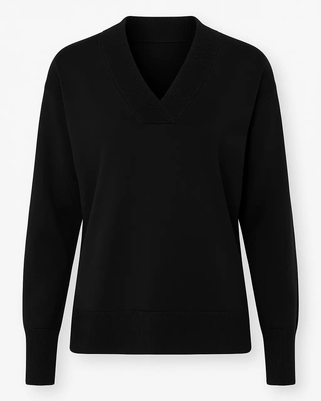 Maglia scollo a "V" con costina DORABELLA