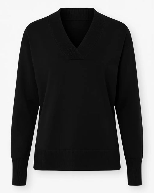 Maglia scollo a "V" con costina DORABELLA