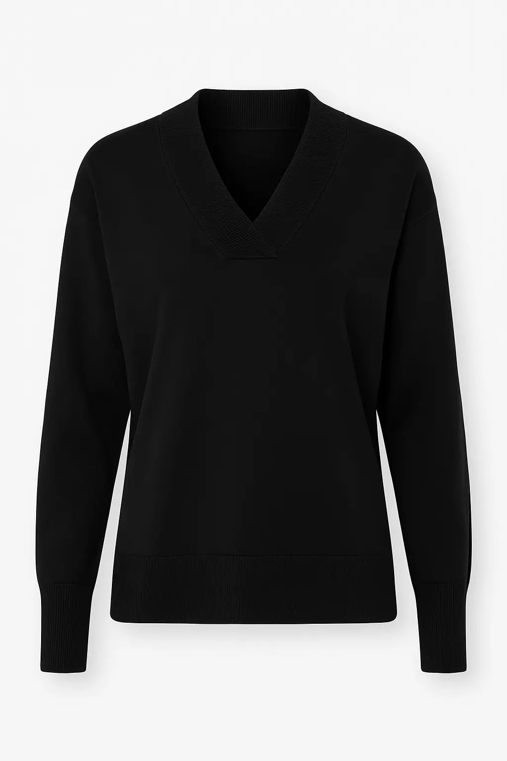 Maglia scollo a "V" con costina DORABELLA