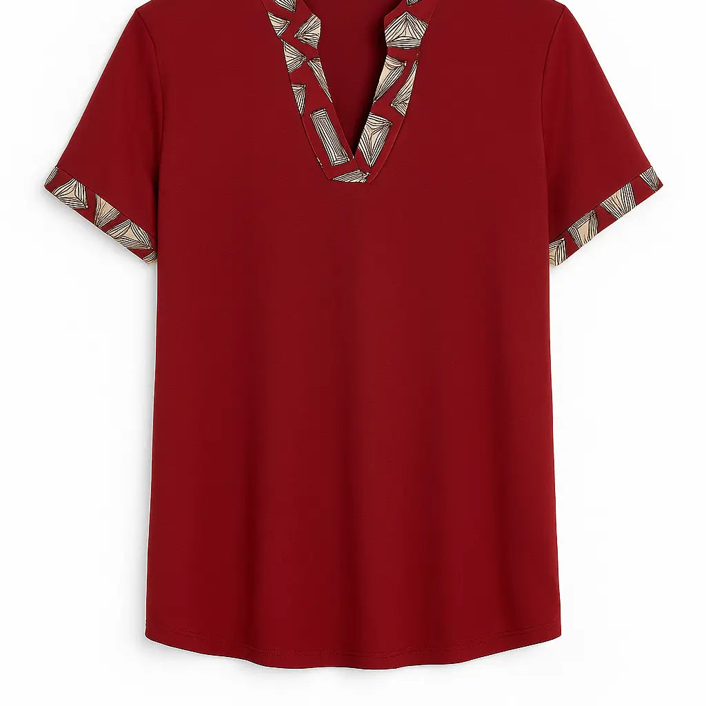 Maglia scollo a "V" con profili fantasia e bottoni DORABELLA PIU'