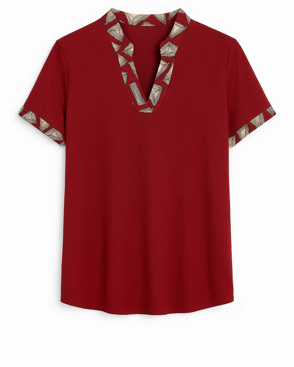 Maglia scollo a "V" con profili fantasia e bottoni DORABELLA PIU'