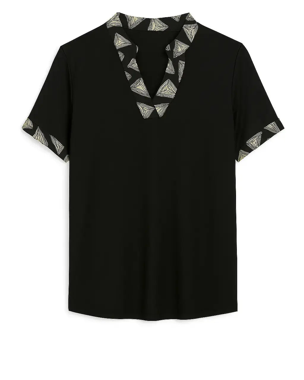 Maglia scollo a "V" con profili fantasia e bottoni DORABELLA PIU'