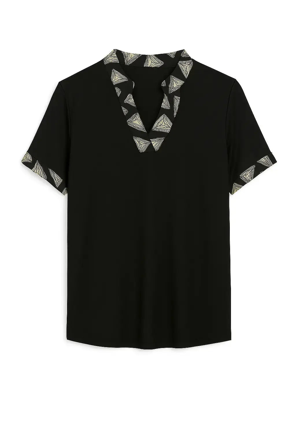 Maglia scollo a "V" con profili fantasia e bottoni DORABELLA PIU'