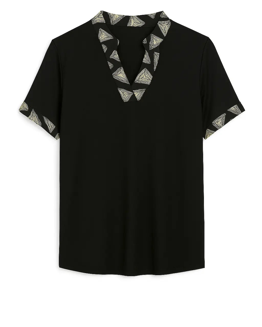 Maglia scollo a "V" con profili fantasia e bottoni DORABELLA PIU'