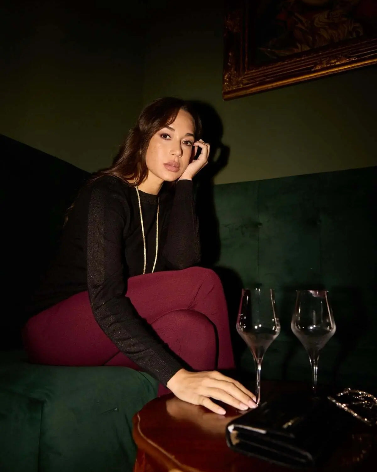 Maglia scollo a barca con bordature lurex NERO DORABELLA XL