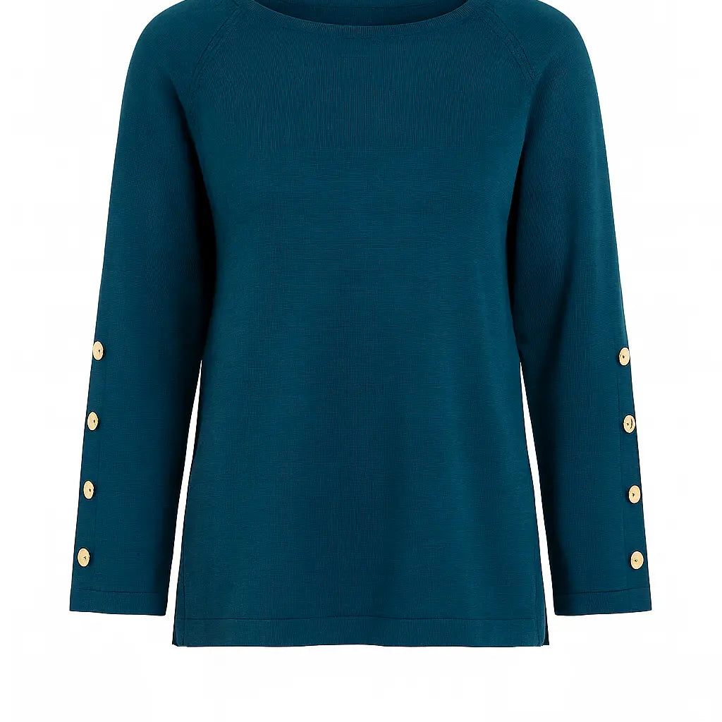Maglia scollo a barca con bottoni decorativi DORABELLA PIU'