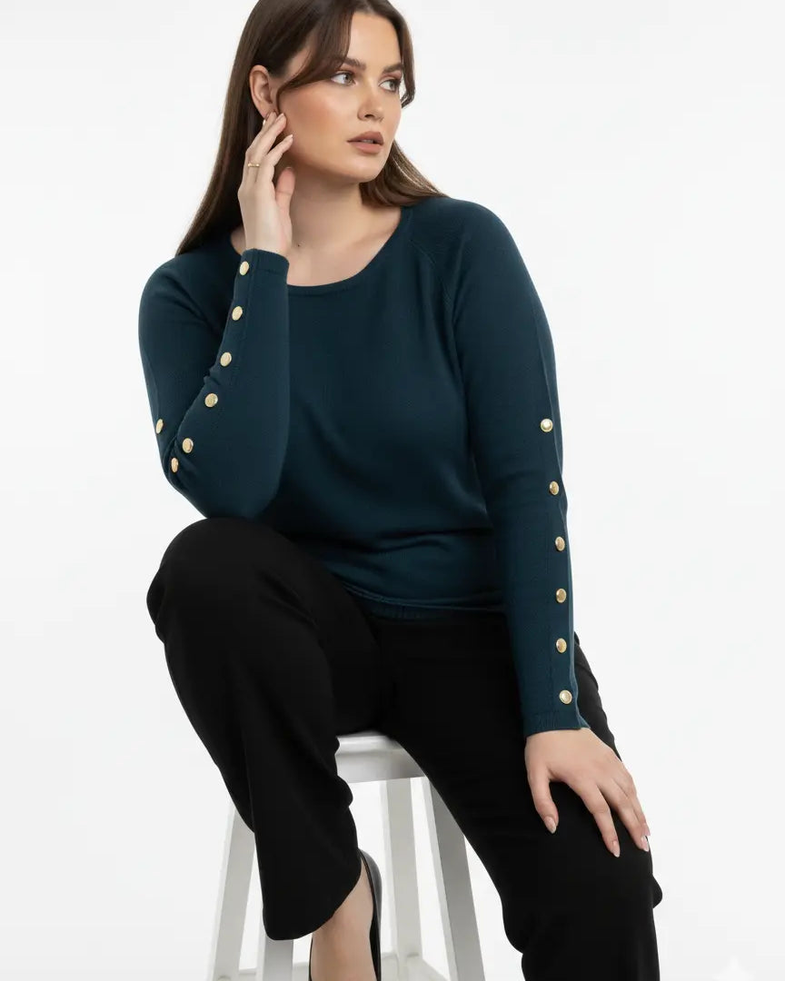Maglia scollo a barca con bottoni decorativi DORABELLA PIU'