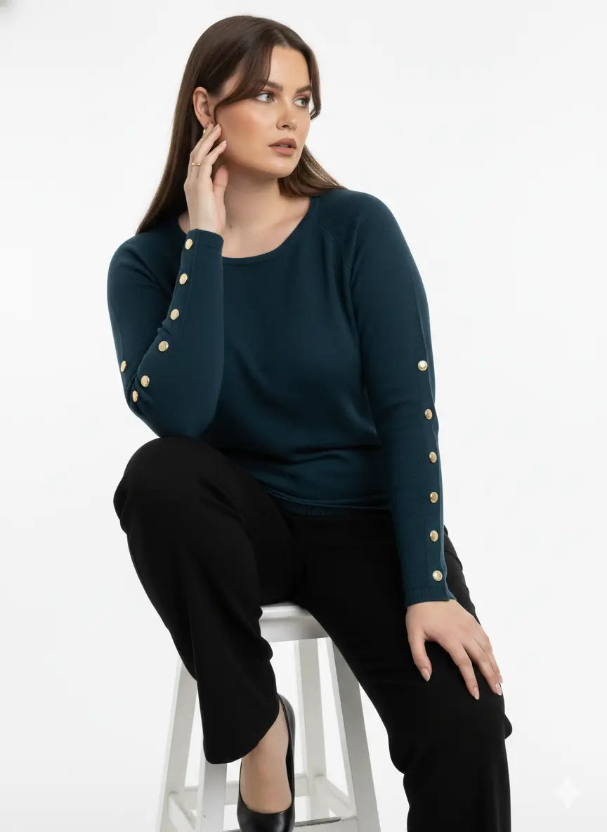 Maglia scollo a barca con bottoni decorativi DORABELLA PIU'