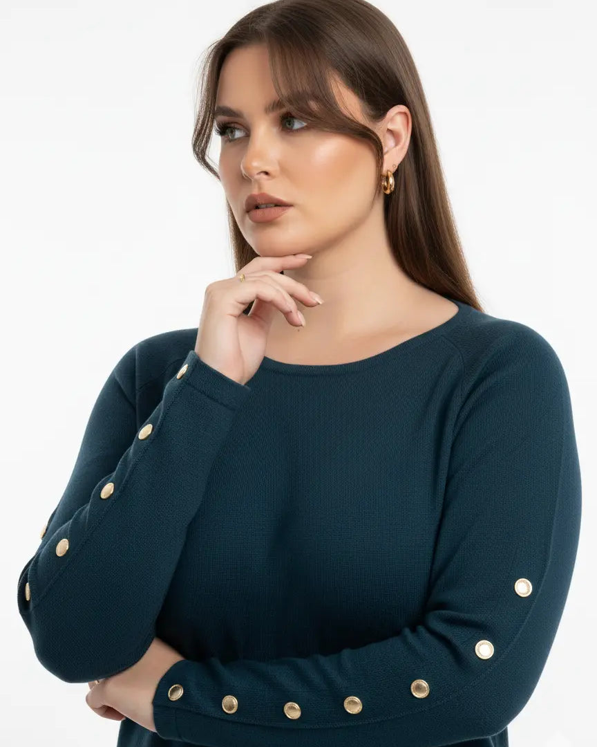 Maglia scollo a barca con bottoni decorativi DORABELLA PIU'
